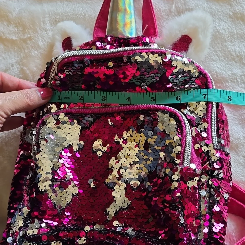 Cat‎ & Jack pink flip sequin unicorn 🦄 backpack
